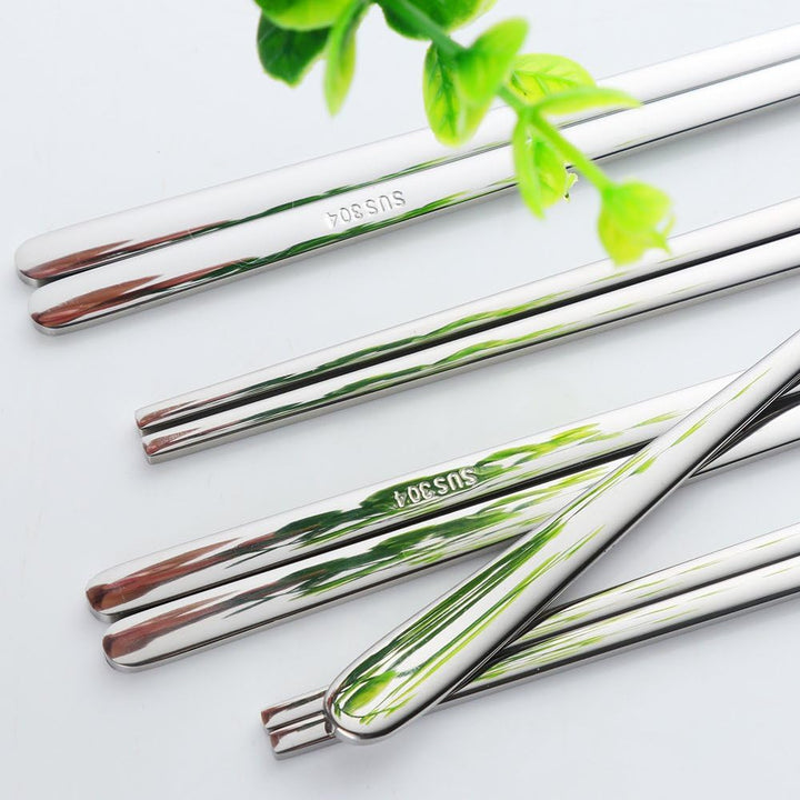 Buyer Star 4 Sätze flaches Essstäbchen Koreanischer Löffel 8 Stück Rostfreier Stahl Stäbchen Löffel