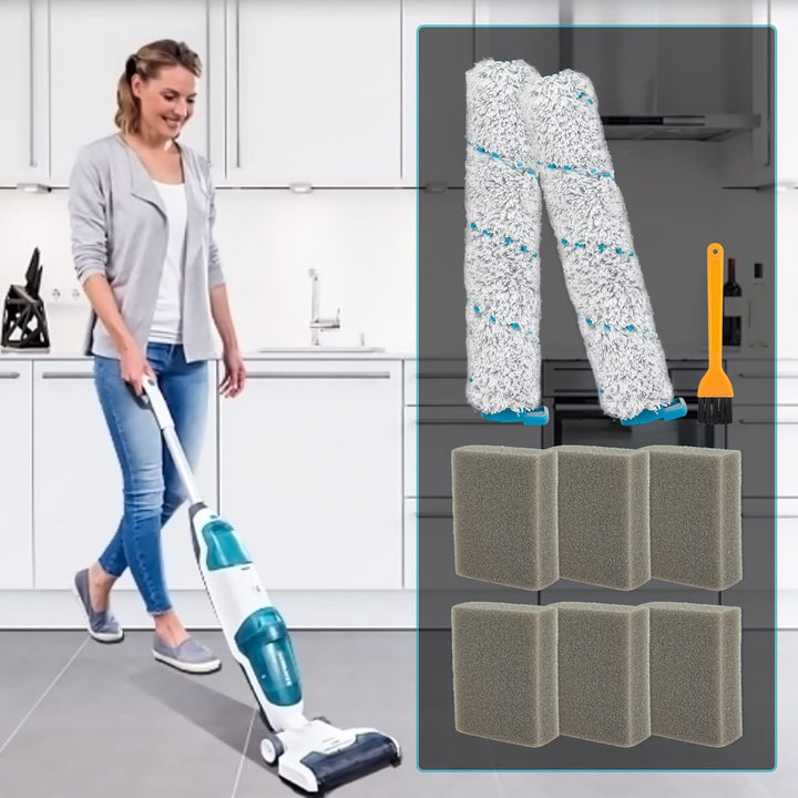 Zubehörset für Leifheit Akku-Wischsauger Regulus Aqua PowerVac Nasssauger 2 Mikrofaserwalzen &amp; 6 Sch