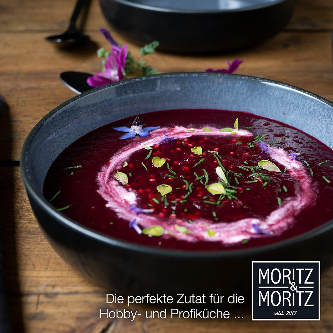 Moritz &amp; Moritz VIDA 6er Suppen Teller Set Blau - Suppenteller für 6 Personen - Porzellan spülmaschi