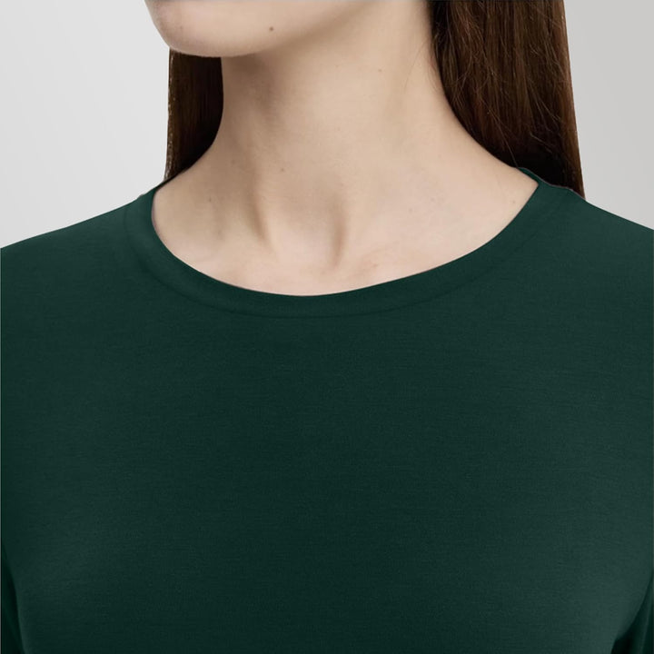 LiKing Langarmshirt Damen Basic Longsleeve Langarm-Shirt Oberteil Tops mit Stretch Baumwolle 3er Pac
