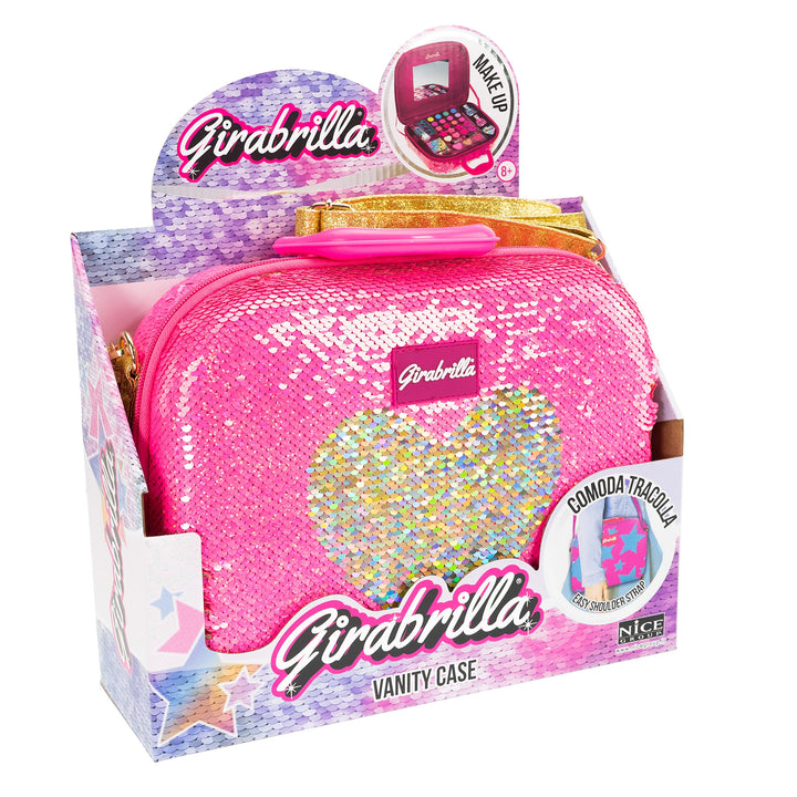 Nice Group – Girabrilla Schminkkoffer – Make-up-Koffer 02550C – Rosa Herz Gold, Rosa/goldfarbenes He