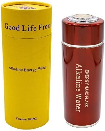 ALKALINE WATER Alkaline Wasserflasche rot I Alkalisches Wasser I Wasserfilter Flasche aus Edelstahl