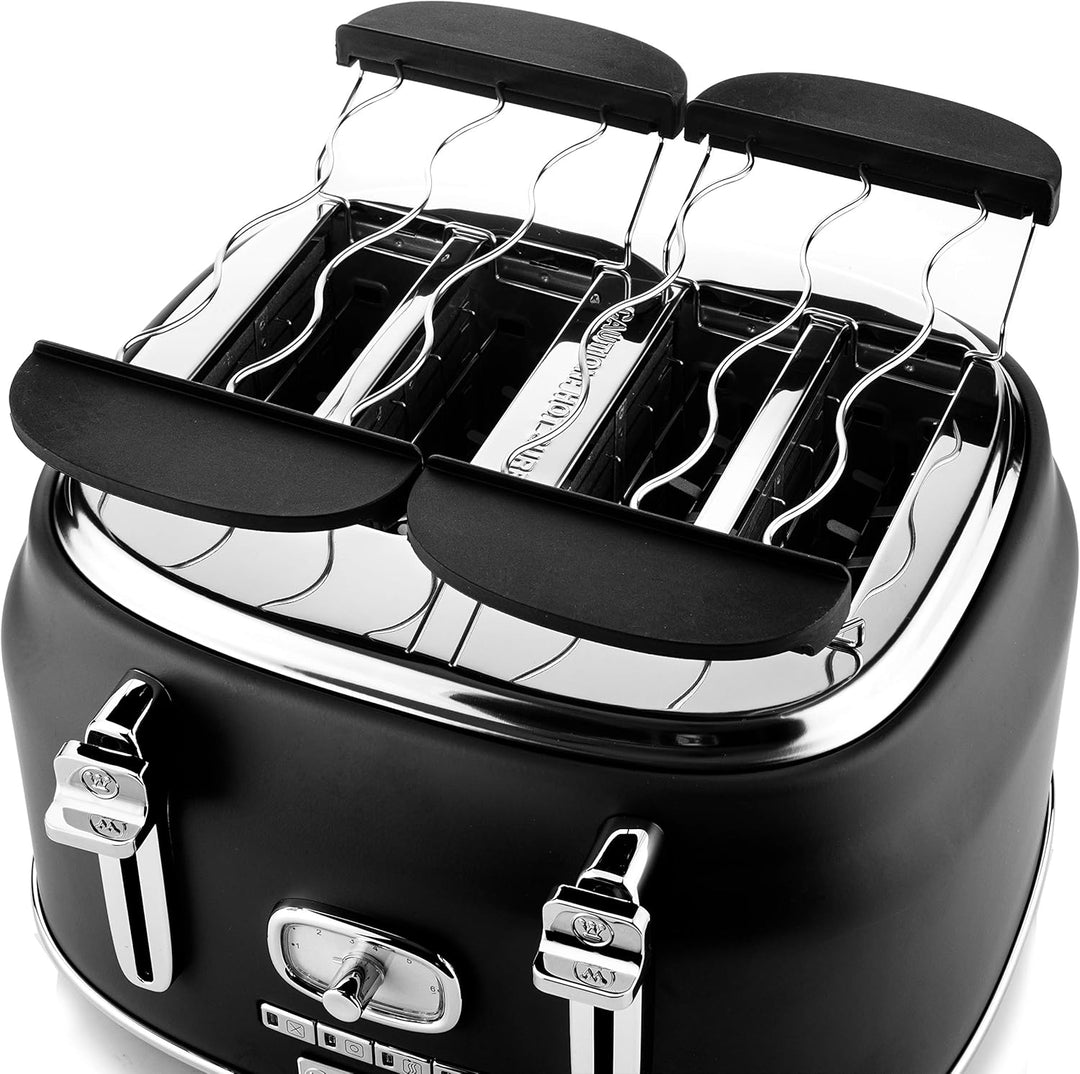 Westinghouse Retroline Frühstück-Set Schwarz, Toaster, Stabmixer & Wasserkocher, 1.7 Liter und Kalkf