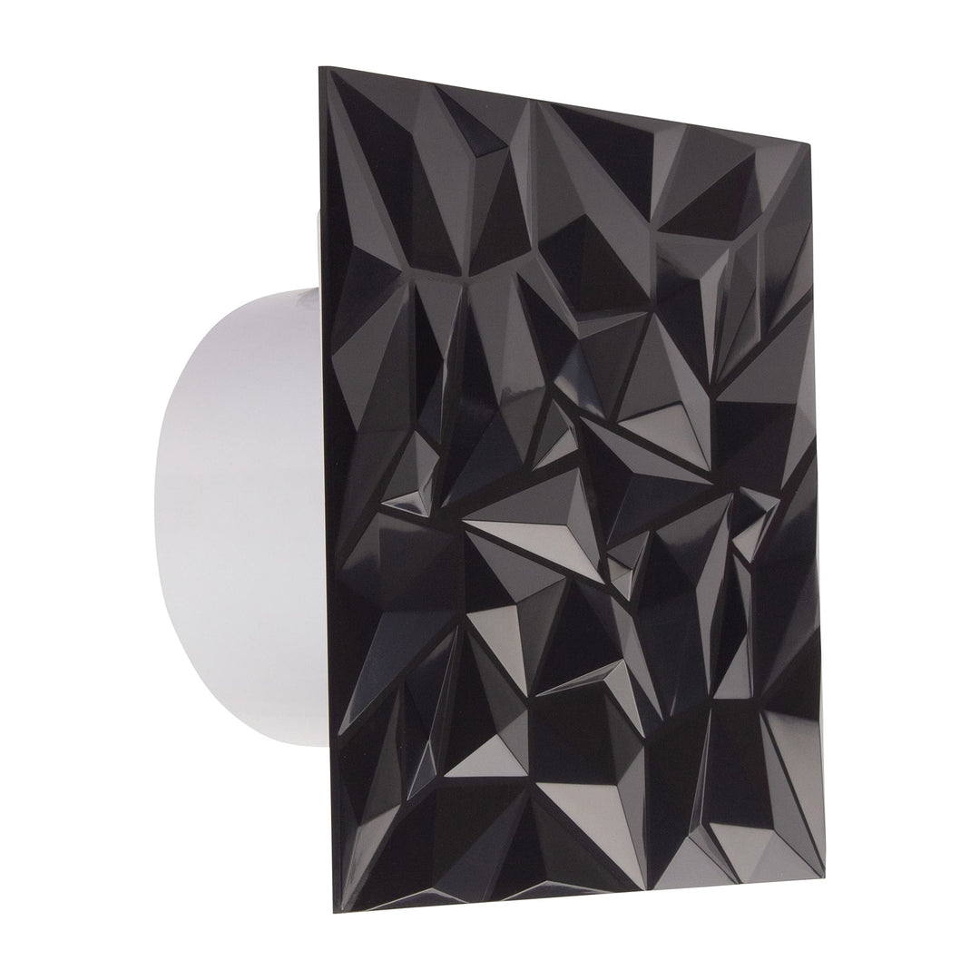 MKK Badlüfter Wohnraumlüfter Diamant Panel anthrazit Ø 125 mm Nachlauf Einschaltverzögert, Ø 125 mm