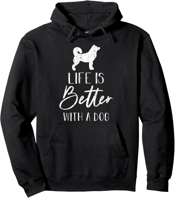 Das Leben ist besser mit einem Hund Lustige Grafik für Pullover Hoodie