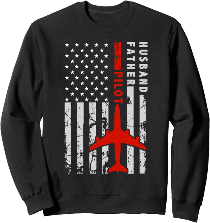 Pilot Vater Ehemann amerikanische Flagge Sweatshirt