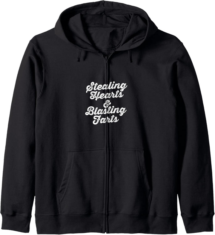 Stealing Hearts & Blasting Farts Funny Minimalist Valentines Kapuzenjacke