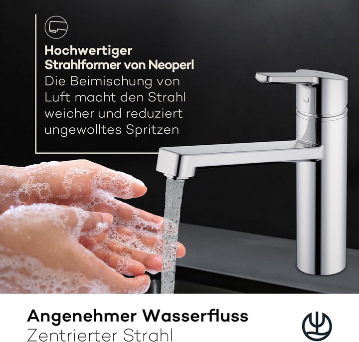KLUDI-M3 Niederdruck Armatur Küche 360° schwenkbar, Wasserhahn Küche mit 1 Strahlart, Mischbatterie