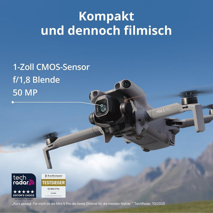 DJI Mini 4 Pro Fly More Combo Bundle, faltbare mini-Drohne mit 4K HDR-Videokamera, 34 Minuten Flugze