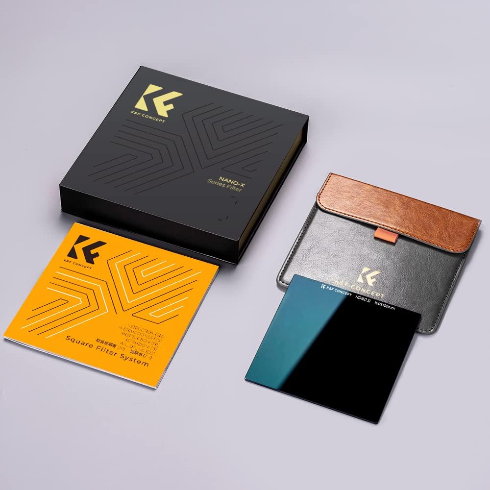 K&amp;F Concept Nano-X Rechteckfilter ND16(4 Stop) 100x100mm Square Filter Graufilter aus Optisches Glas