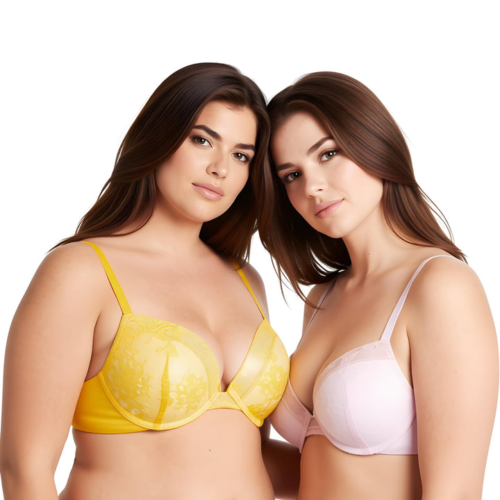 Curve Muse Damen Übergrösse Fügen Sie 1 und eine halbe Tasse hinzu Hochdrücken Bügel Spitzen-BHS 70C