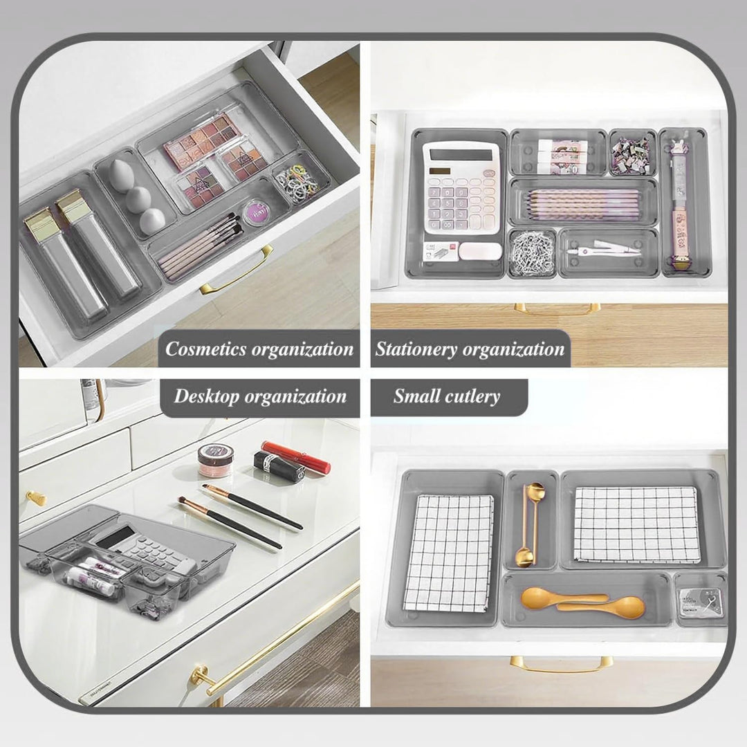 Schubladen Organizer, 25 Stück in 4 Grössen, Kunststoff, Schminktisch und Make-up Organizer, Ordnung