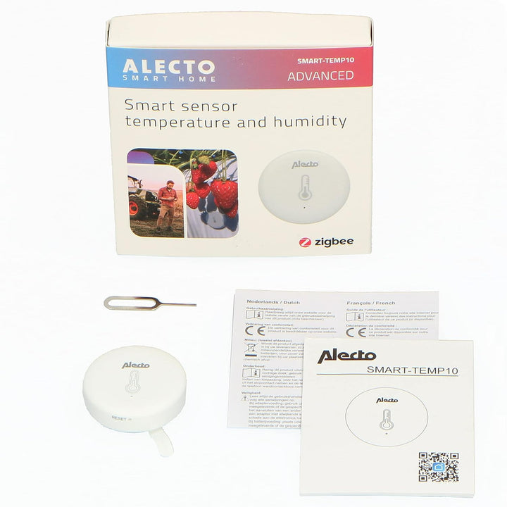 Alecto SMART-TEMPT10 Zigbee Temperatur- und Feuchtigkeitssensor - benötigt Bridge/Gateway - 30 Monat