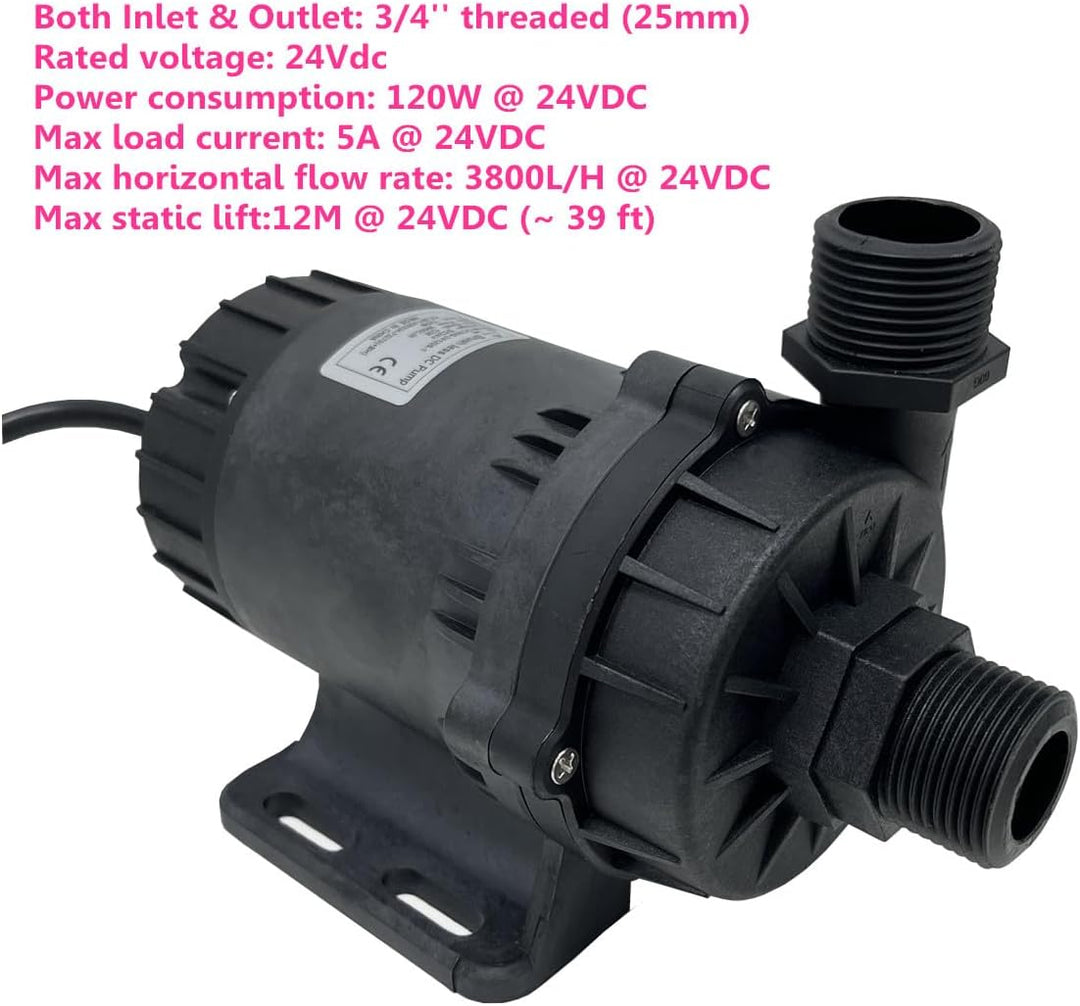 SHYSKY Hochleistungs-Tauchpumpe 24V 120W Mikrobürstenlose DC-Wasserpumpe DC60G-24120S-1 12M 3800LPH,