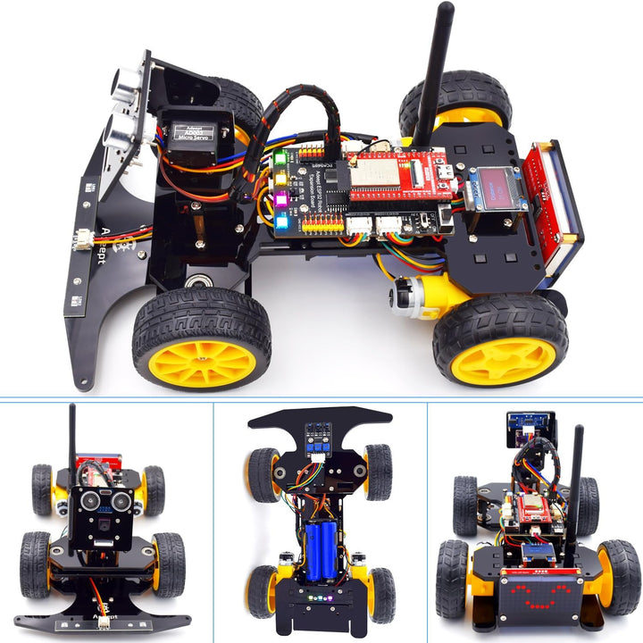 Adeept Smart Car Kit for ESP32-WROVER(Compatible with Arduino IDE), Line Tracking, Obstacle Avoidanc