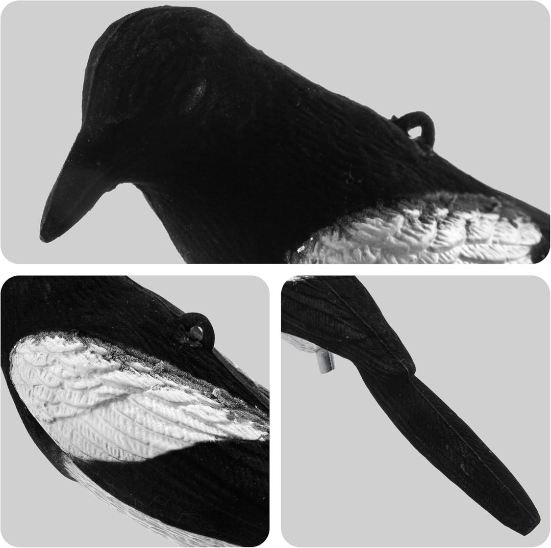 VicBre 2 Stück Künstliche Elster Lockvögel beflockte Köder Magpie Decoy | Künstliche realistische el