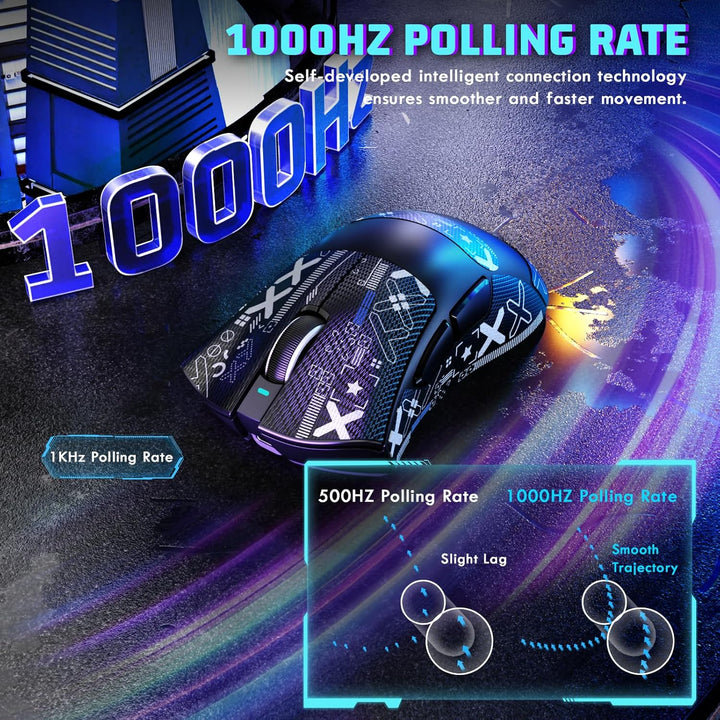 MAMBASNAKE X ATTACKSHARK V3 Kabellose Gaming-Maus mit Band,65g leicht,geteiltes Design für Rechtshän