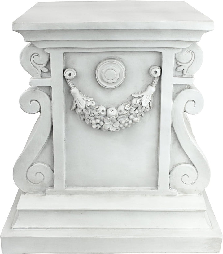 Design Toscano Klassische Statue Gartensockel Basisheber, Polyresin, Antikes Steingrau, gross 38 cm