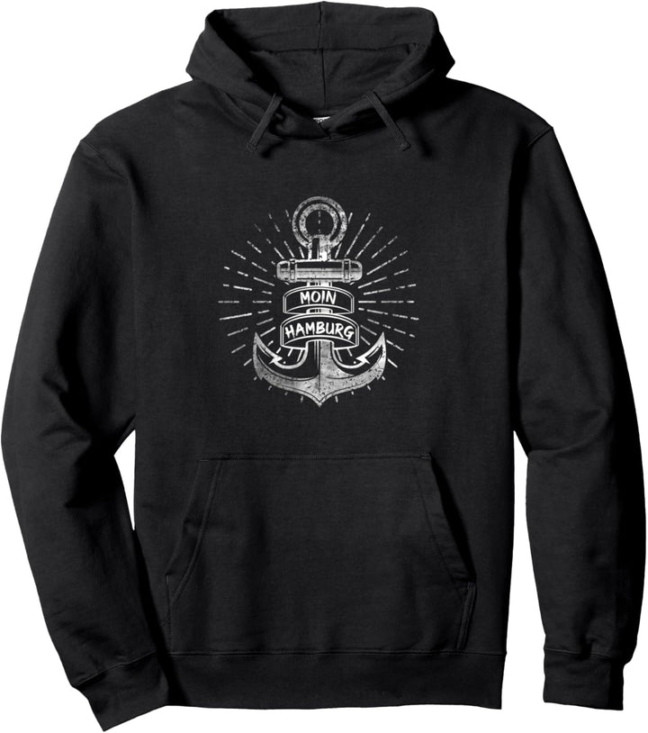 Moin Hamburg mit Anker für Strandurlaub an Küste und Meer Pullover Hoodie