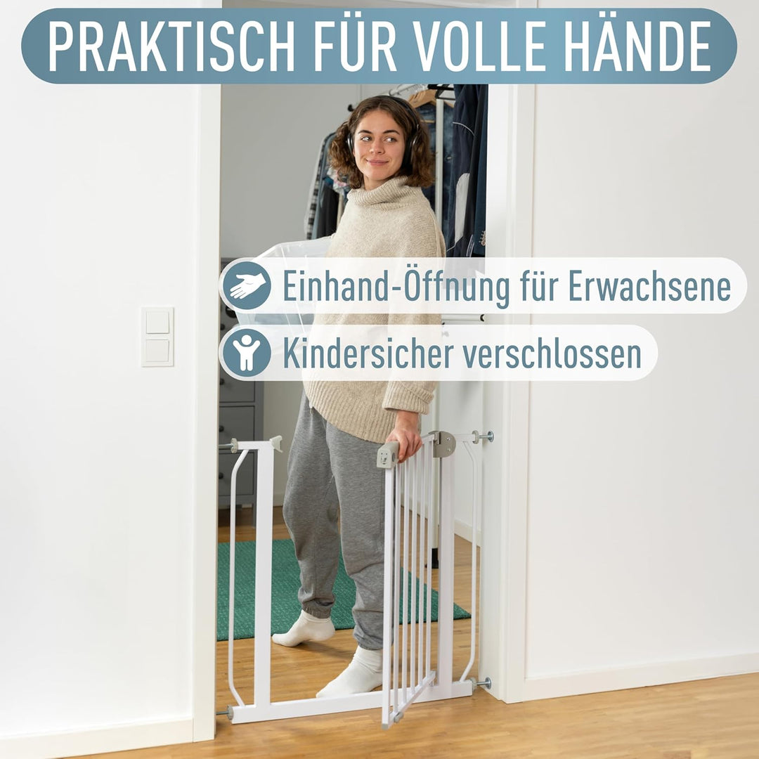 IB STYLE Türschutzgitter Berrin 125-135 cm - Treppenschutzgitter für Kleinkinder, Treppensicherung B