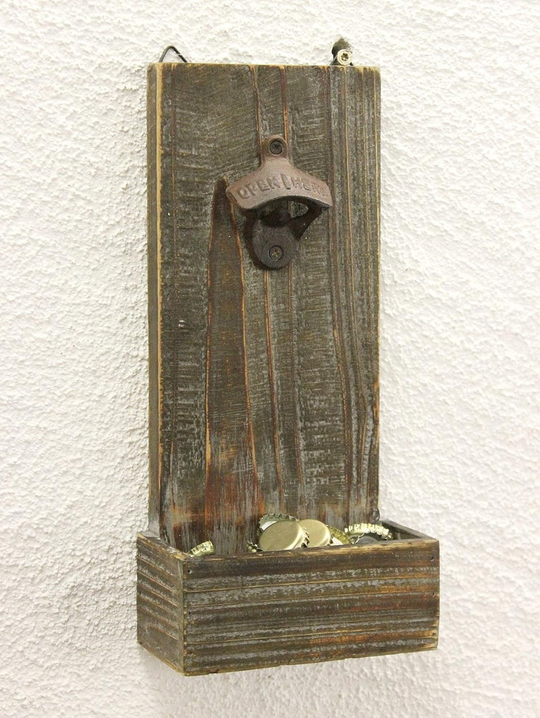 DanDiBo Flaschenöffner mit Kronkorkenbehälter 5094 Bieröffner 32 cm Wandflaschenöffner