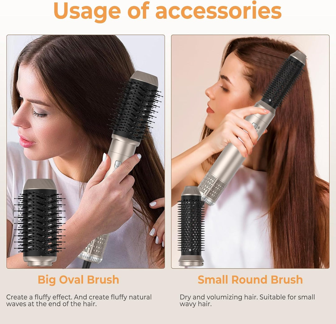6 in 1 Hairstyler, 1000w Professioneller Haarstyler Föhn, 30mm Lockenstab Warmluft Curler, All in On