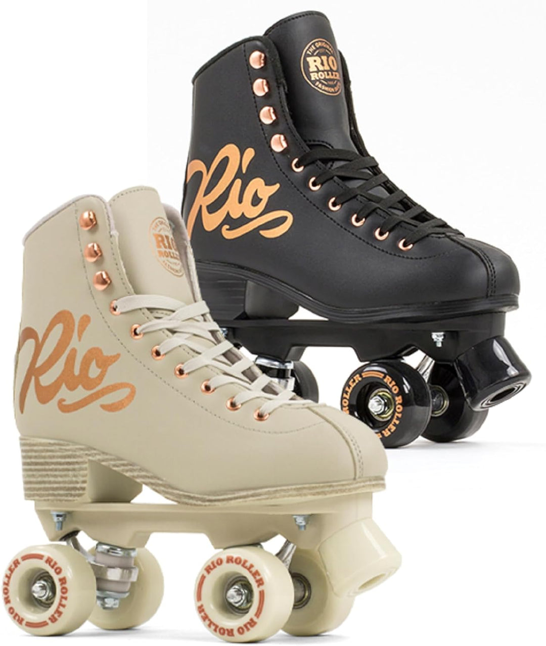 Rio Roller Unisex-Erwachsene Rosa Quad Skates Rollschuhe 39.5 Cream, 39.5 Cream
