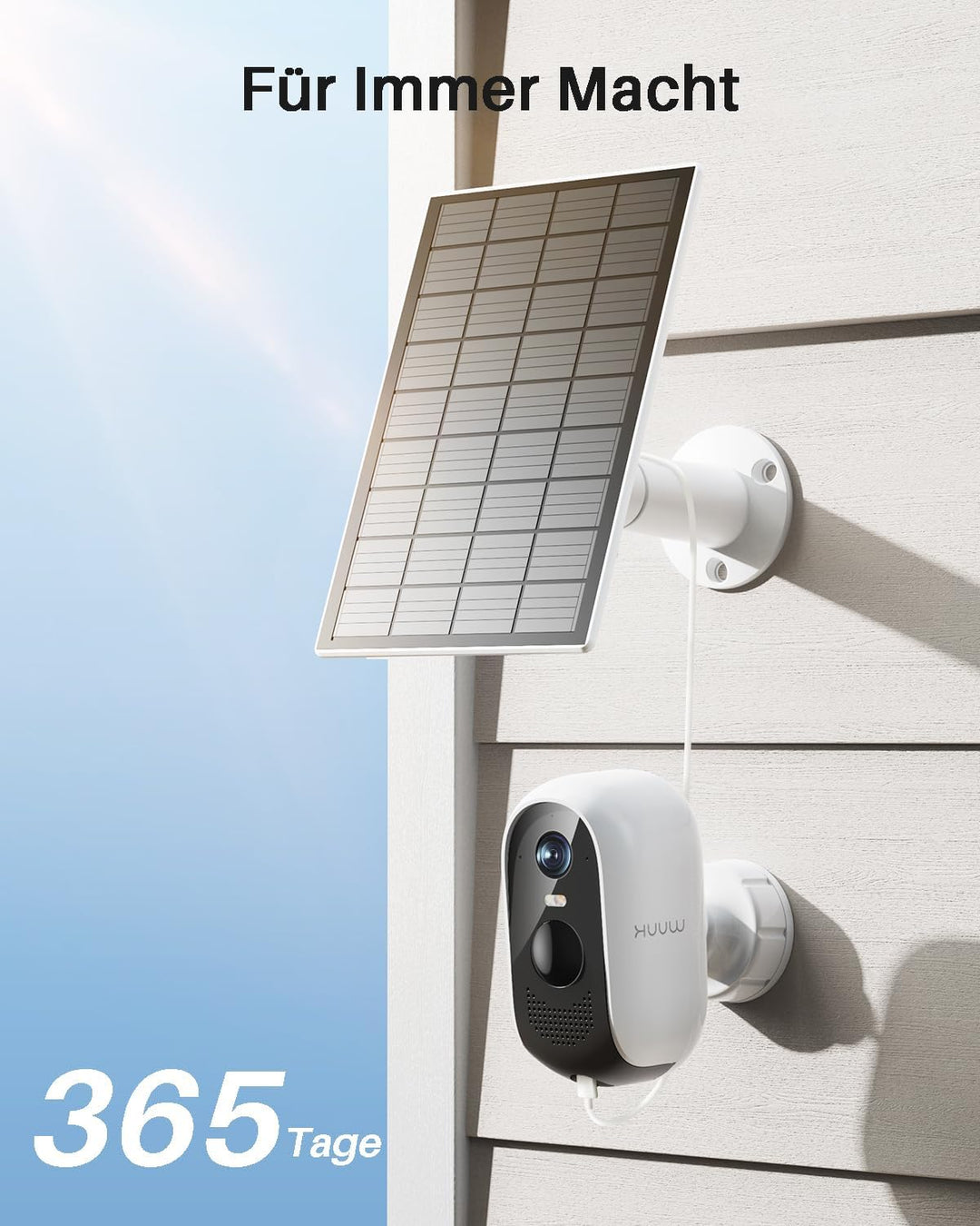 WUUK Überwachungskamera Aussen Akku Solar Set, 2K WLAN Kamera Outdoor, 32G Lokaler Speicher, Kompati
