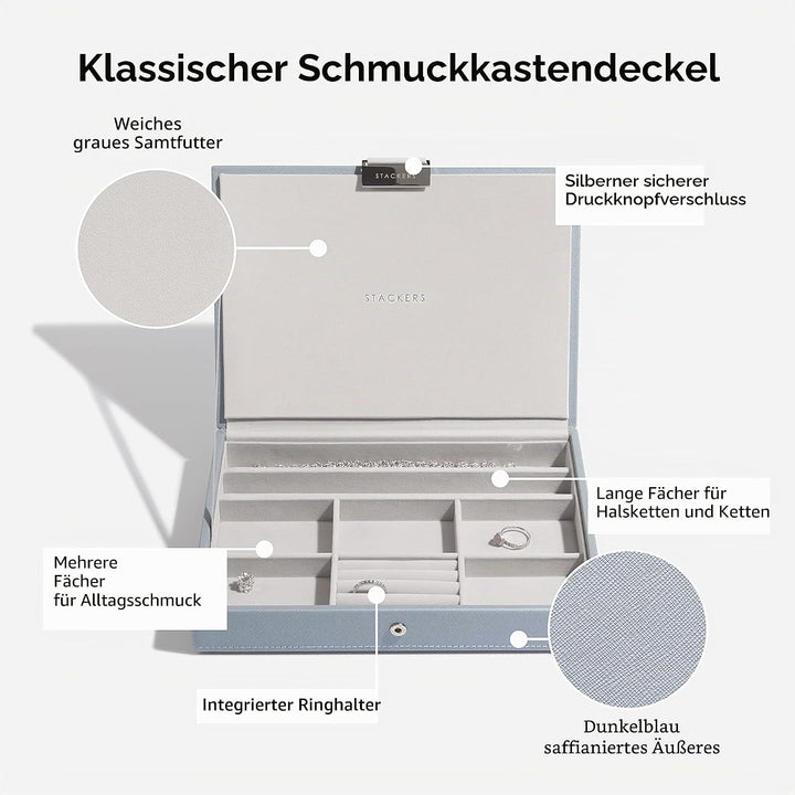 Stackers Altblau Klassisch Schmuckschatulle - 4 Dusky Blue, Dusky Blue