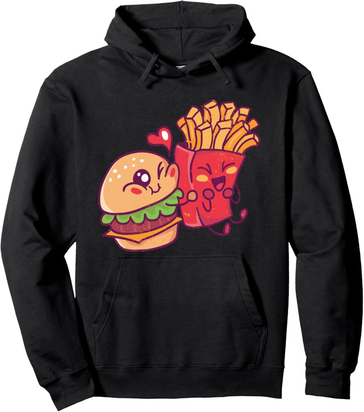 Burger liebt eine Packung Pommes Frites Pullover Hoodie
