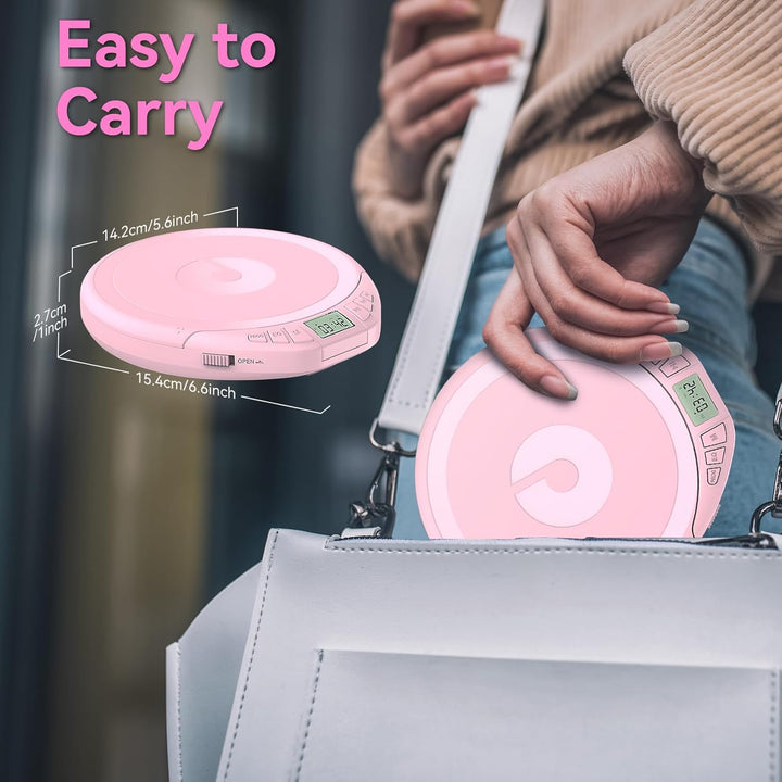 Gueray CD Spieler Tragbarer CD-Player Persönliche CD Player mit Kopfhörer LCD Display Anti-Skip Schu