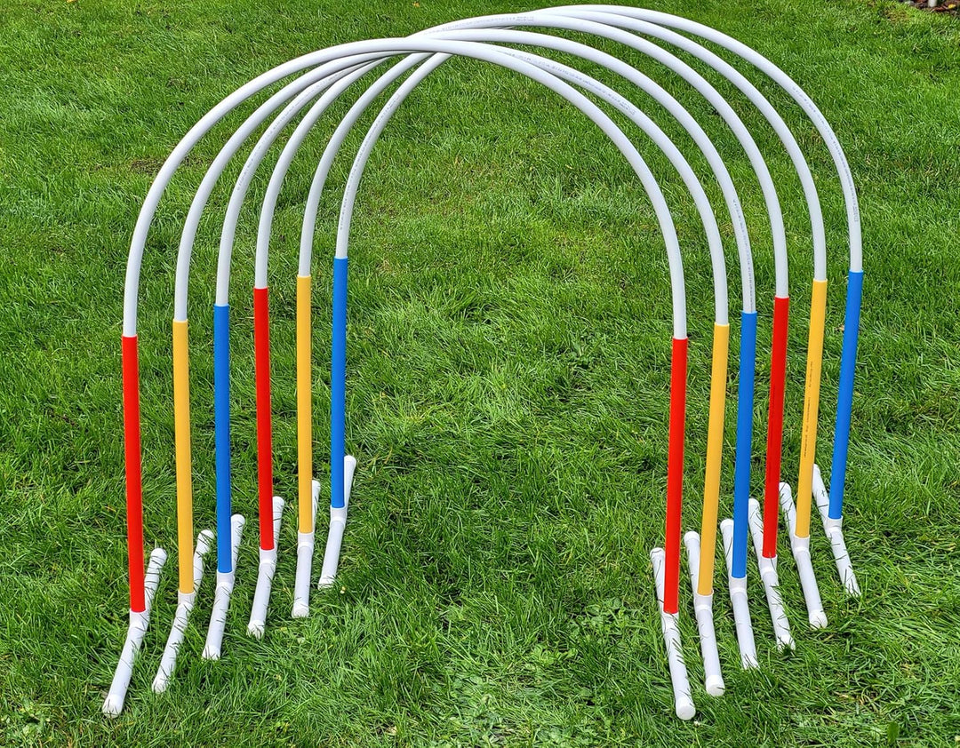 Generisch 6 x Hoopers Bogen mit Ständer (rot,gelb,blau), Fun-Hoopers