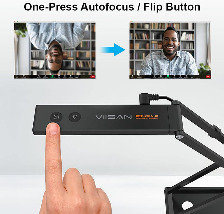 VIISAN P4U 4K 13MP Ultra-High-Definition-Dokumentenkamera und Webcam mit AF-Objektiv, A3-Format, ein