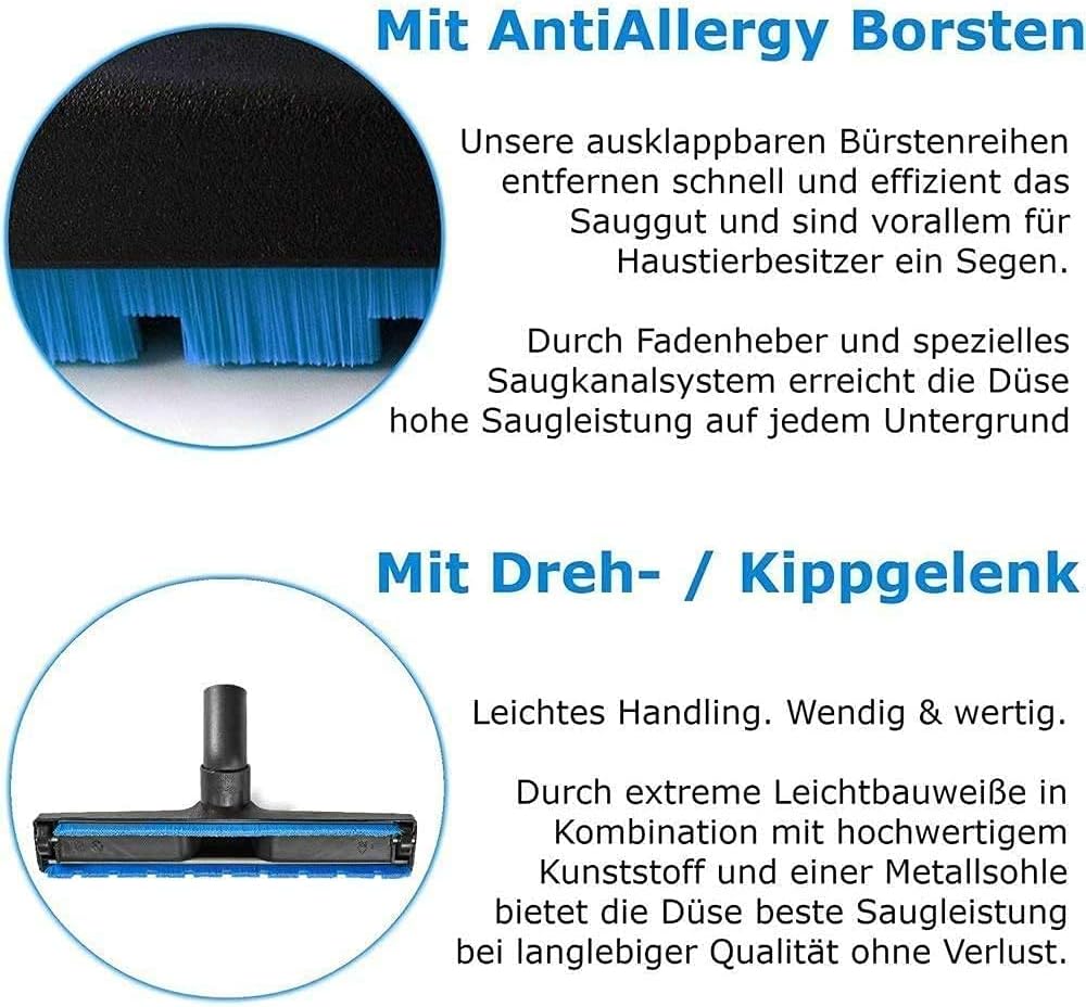 Parkett Staubsaugerdüse 32mm kompatibel mit für Taski Aero Staubsauger 8 15 Plus Parkettdüse x500 Zu