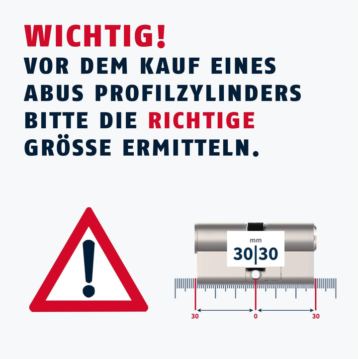 ABUS Profilzylinder D6XNP 30/45 mit 5 Schlüsseln und Code-Karte - Türschloss für Sicherheit an Haust