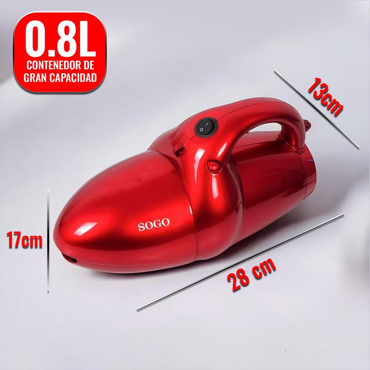 SOGO Handstaubsauger - 4 Lagen Filter, 4 Meter-Kabel, Superleicht, Rot, 11 Zubehör, Blasfunktion, Tu