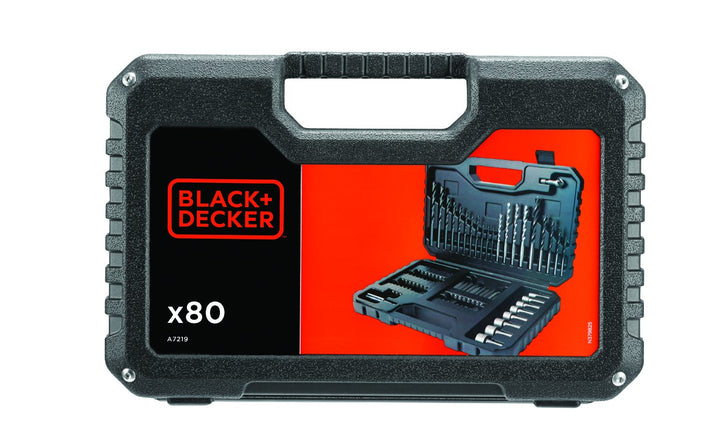 Black &amp; Decker A7219 Koffer mit Bohr- / Schraubzubehör, 80-teilig 1 Grau, 1 Grau