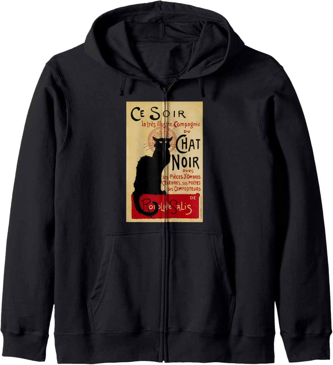 Ce Soir Chat Noir, Schwarze Katze Jugendstil Kapuzenjacke