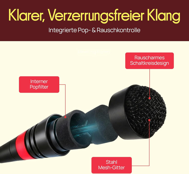Pyle Tischmikrofon für PC, Podcast, Konferenzen oder für Karaoke & Studio-Audioaufnahmen, mit Kabel