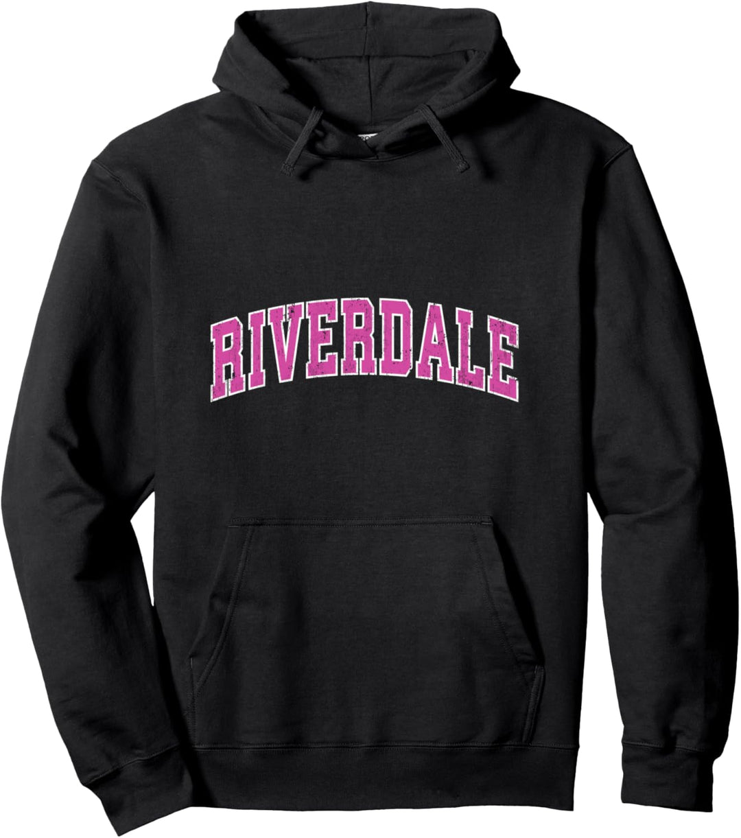 Riverdale Illinois IL Vintage Sports Design Pink Pullover Hoodie