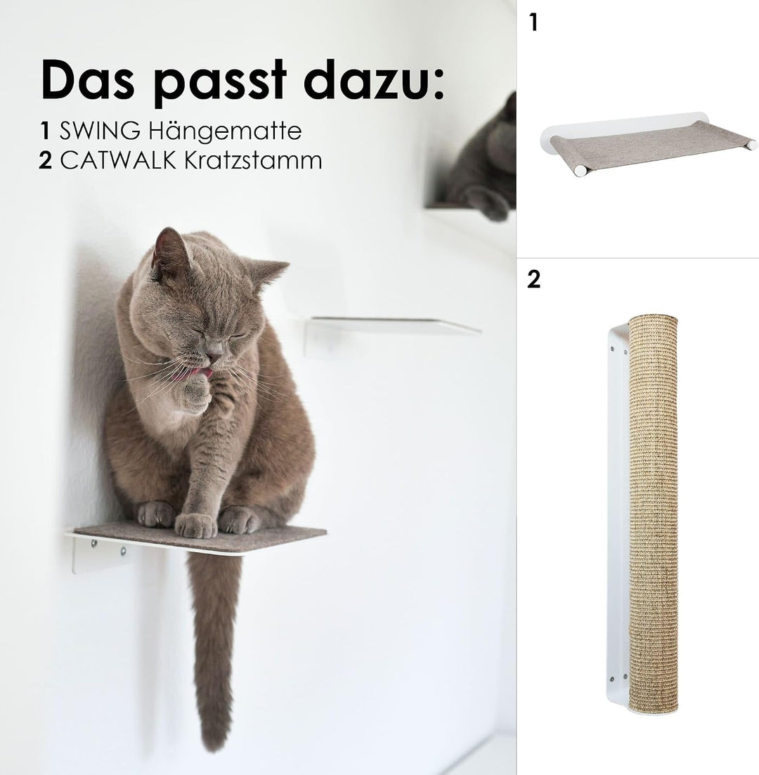 LucyBalu® STEPS Katzentreppe Wand Innen &amp; Aussen 3er Set | Katzen Kletterwand | Wandpark für Katzen