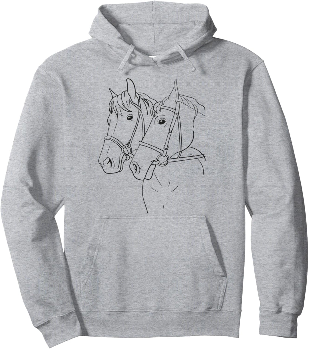 Pferde Tiere Bild Ausmalen, Bemalen, zeichnen und Anmalen Pullover Hoodie
